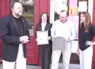 Smethport Mayor Ross Porter presides at plaque ceremony